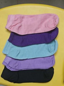 Cozy Pastel &amp; Black Ankle Socks - 4 Pair Pack