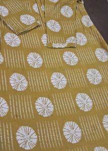 Mustard Yellow Printed Kurta