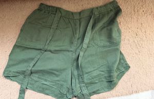 Green Cargo Shorts with Belt
