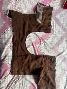 silk saree brown