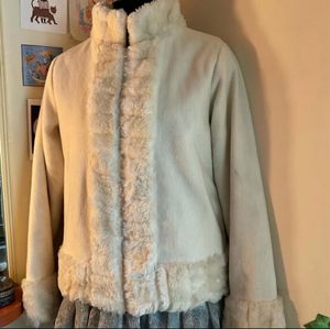 Cozy Cream Faux Fur Trim Jacket