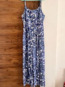 Blue Paisley Printed Jumpsuit
