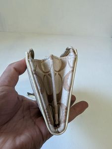 Authentic Coach Signature Canvas Zip-Around Wallet