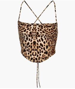 Backless Cris Cross Leopard 🐆 Print Yk2 Crop Top