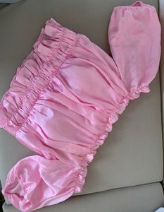 Pink Off-Shoulder Crop Top