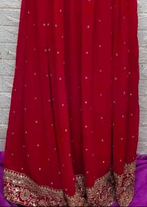 Red Embroidered Gown