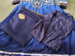 2 Anarkali suit combo (blue &amp;red)
