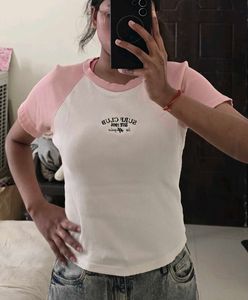 Surf Club White &amp; Pink Graphic Tee