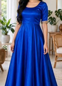 Royal Blue Anarkali Gown with Embellishments