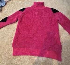 Pink Embellished Turtleneck Sweater