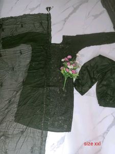 Elegant Olive Green Embroidered Kurta Set