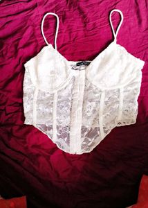 White Lace Corset Top