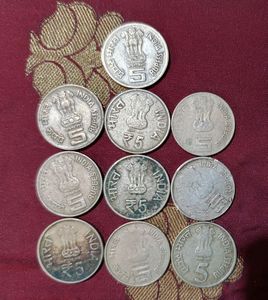 5 Rupees Commemorative Different Coins 10 Piece, R