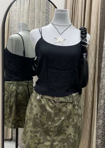 WHISTLES Black Flowy Tank Top
