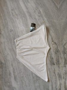 White One-Shoulder Sparkle Top