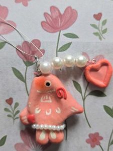 Pink Fish Worry Stone Charm🤍🩷