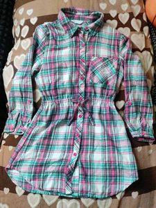 Plaid Button-Down Dress