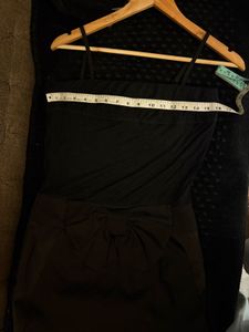 Chic Black Bow Detail Mini Dress
