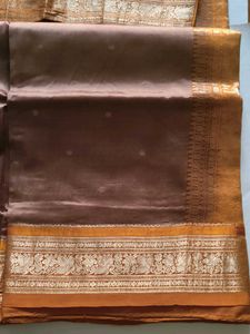 Elegant Mustard and Brown Silk Saree