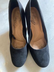 Black Suede Block Heels