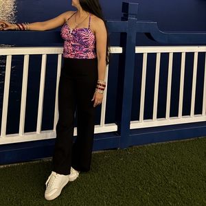Purple Floral Halter Top