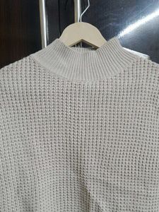 Beige Knit Turtleneck Sweater