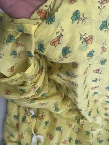 Floral Print Yellow Dupatta