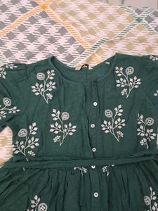 Elegant Green Embroidered Dress