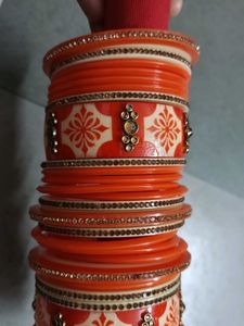 Green &amp; White Bangle Set