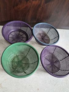 Set of 4 Colorful Plastic Baskets