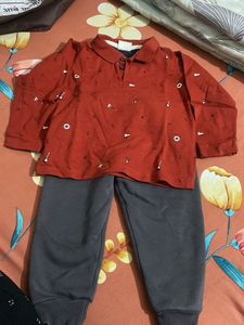 Cute Red Guitar Print Outfit