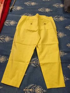 Bright Yellow Cropped Pants