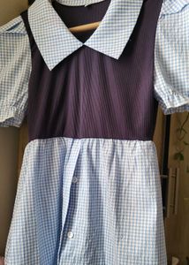 Cute Gingham Collared Dress