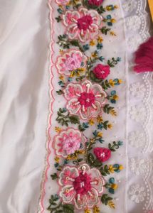 Brand new White Embroidered Kurta Set with tag
