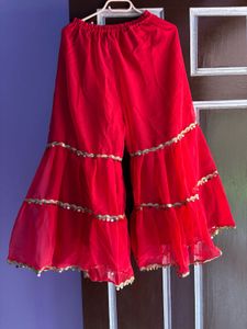 Fushia Pink Embroidered Gharara