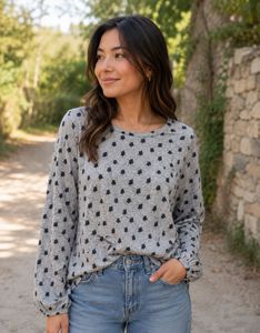 Imported Brand New Printed Long Sleeve Top