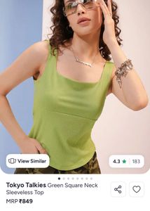 Tokyo Talkies Green Sleeveless Top