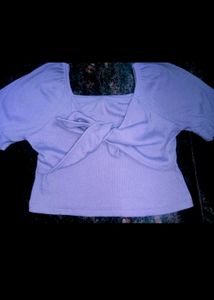 Lavender Twist Front Cropped Top