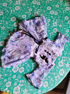 Abstract Print Button-Up Blouse