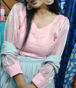 Blush Pink Organza Blouse