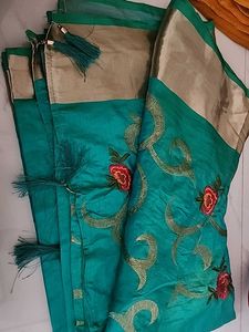 Embroidered Silk Blend Saree