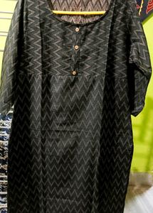 New Black Straight Kurta
