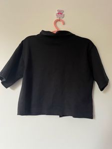 new souled store- Floral Print Black Shirt