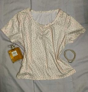 Coquette floral printed top