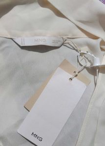 Mango elegant Cream Bow Neck Blouse