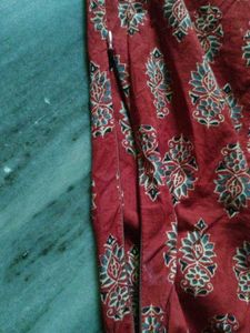 Maroon Printed Sleeveless kurti