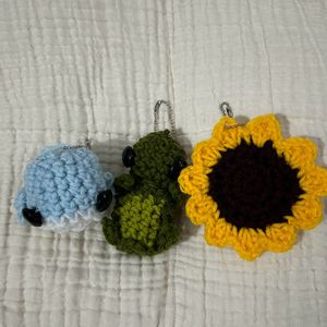 Crocheted Keychain Charms Set handmade
