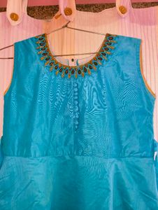 Blue Kurta Set with Banarasi Silk Dupatta