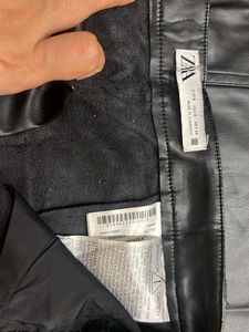 Black Faux Leather Pencil Skirt