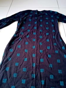 Black And Teal Blue Printed Kurta From Janasya